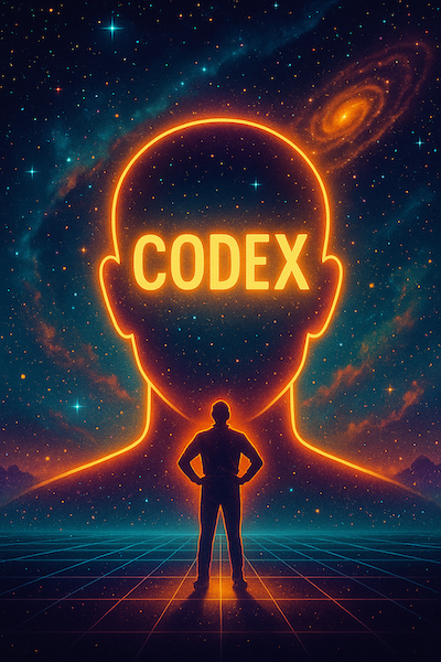 Futuristic neon illustration representing a workflow with ChatGPT-5 Codex