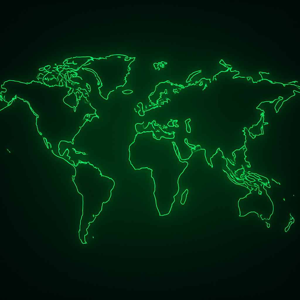 World map highlighting potential launch origins